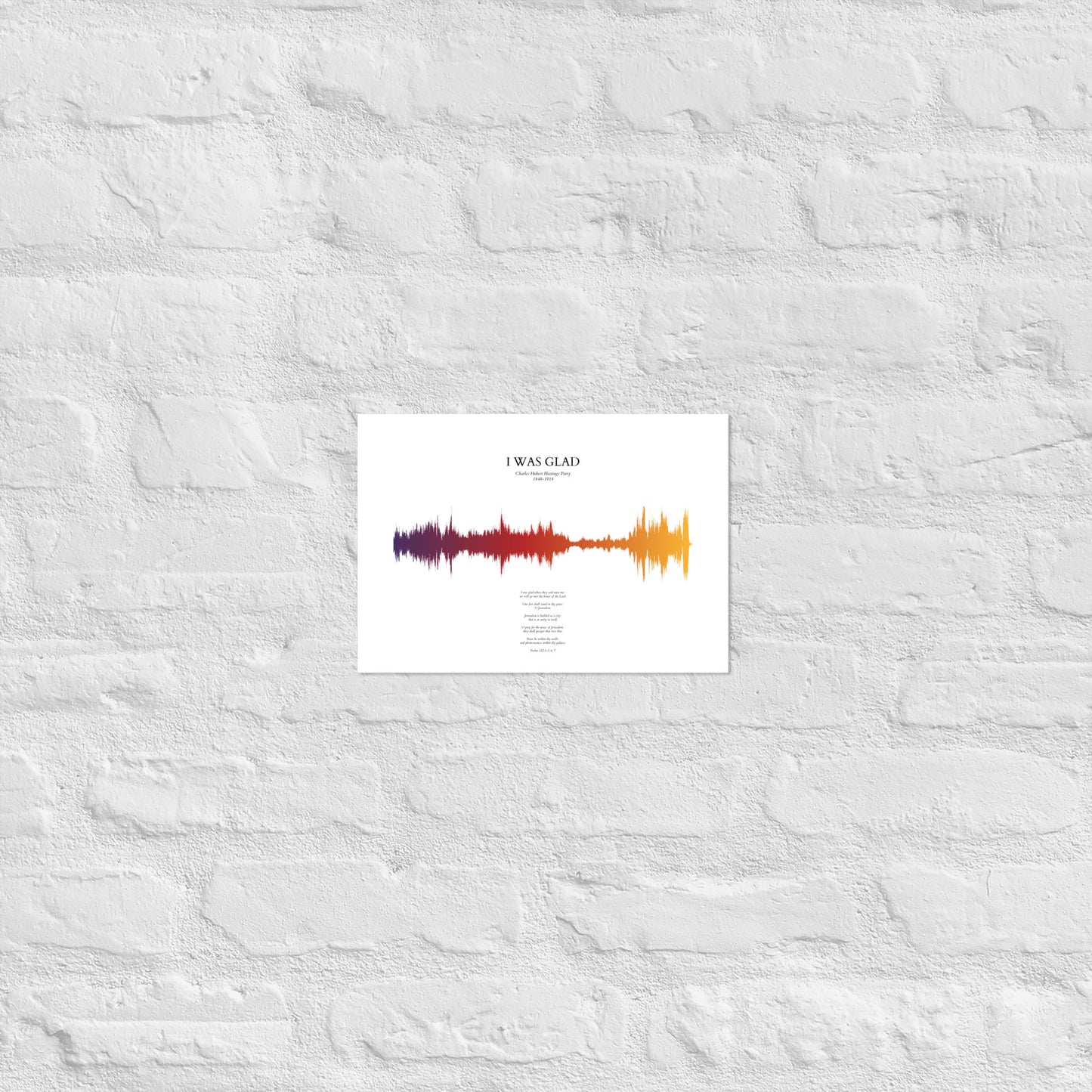 I Was Glad - Soundwave Poster (unframed)