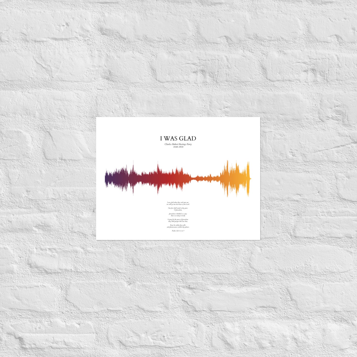 I Was Glad - Soundwave Poster (unframed)
