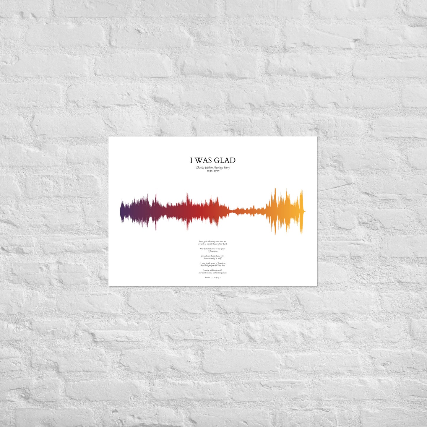 I Was Glad - Soundwave Poster (unframed)