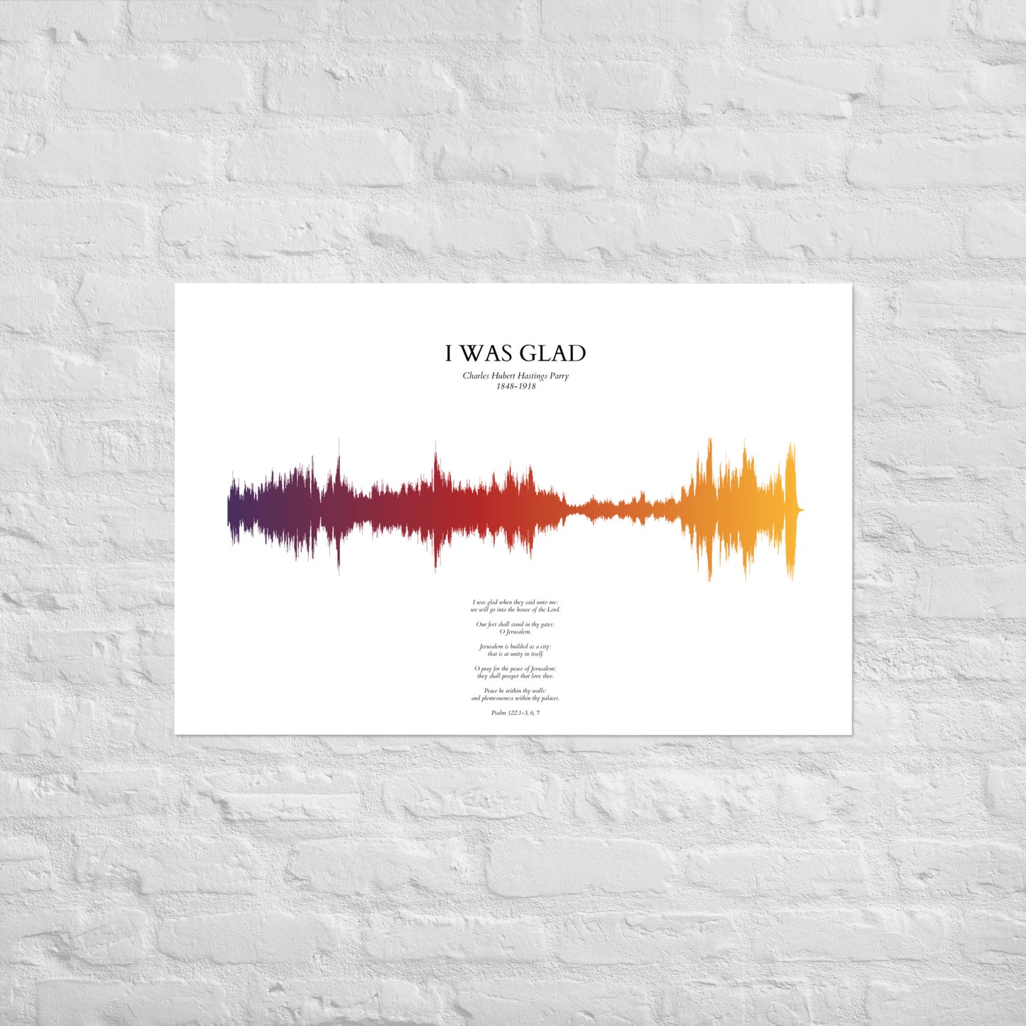 I Was Glad - Soundwave Poster (unframed)