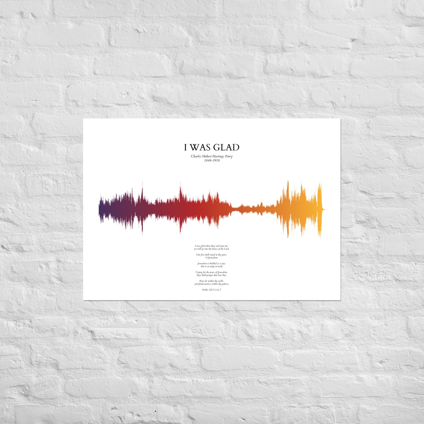 I Was Glad - Soundwave Poster (unframed)