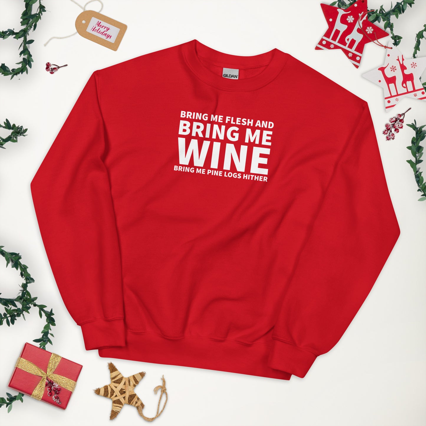 Bring me wine - Christmas Unisex Sweatshirt