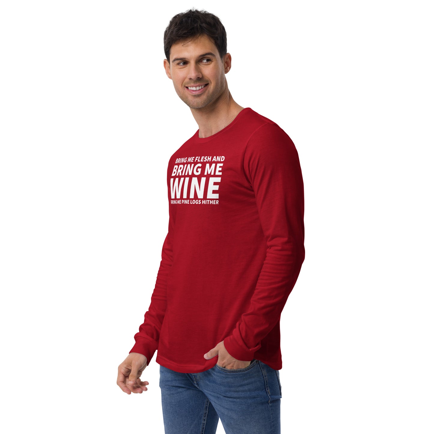 Bring me wine - Christmas Unisex Long Sleeve Tee