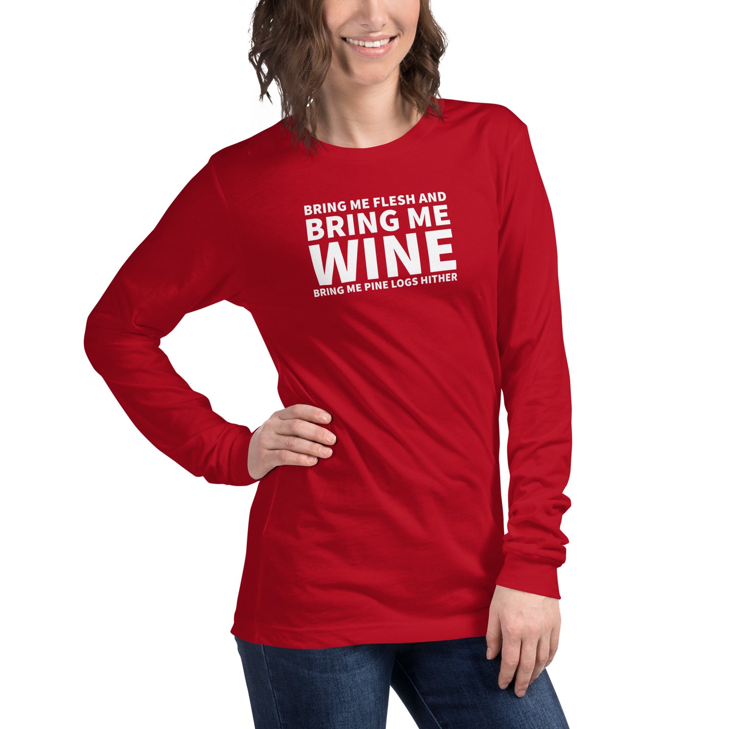 Bring me wine - Christmas Unisex Long Sleeve Tee