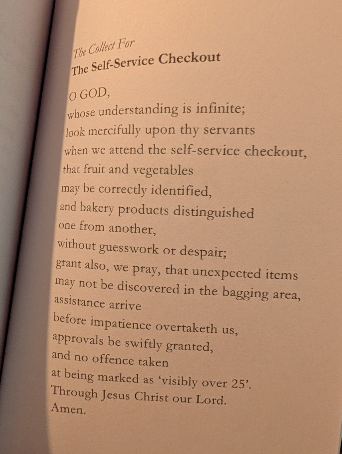 The Collect for the Rail Replacement Service