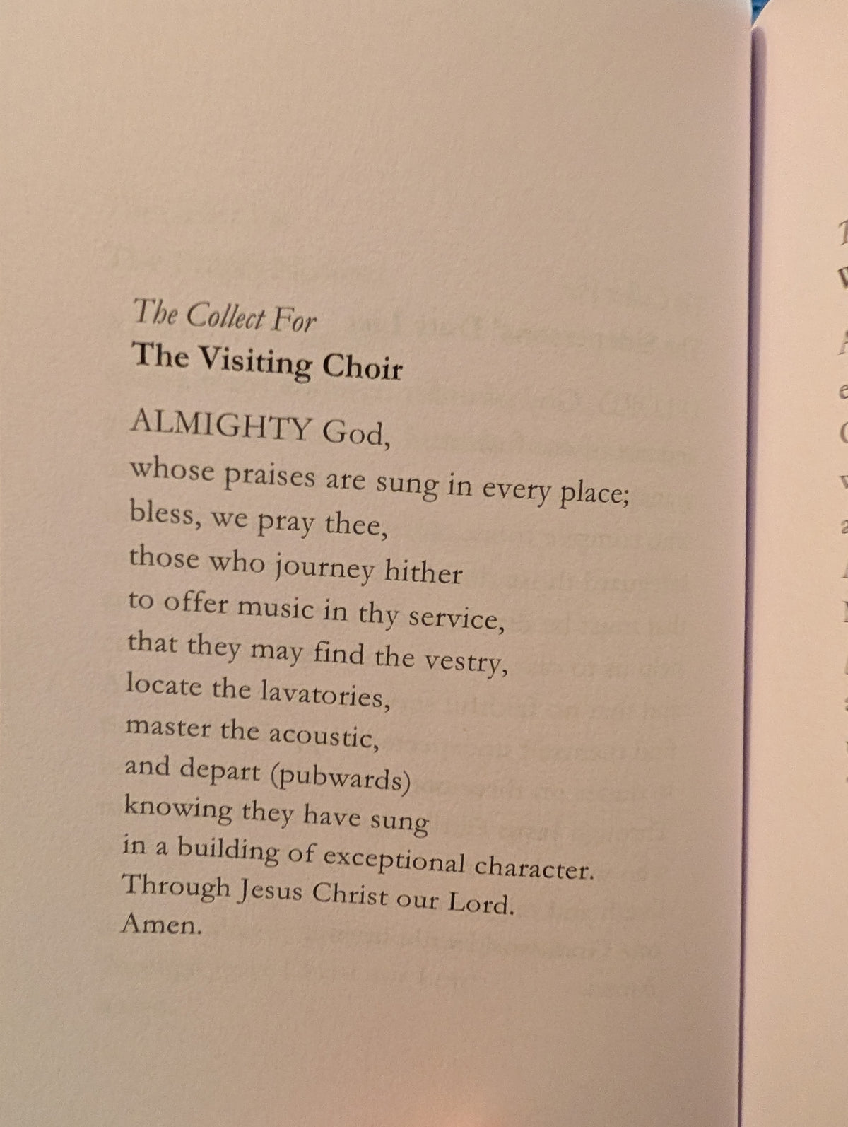 The Collect for the Rail Replacement Service
