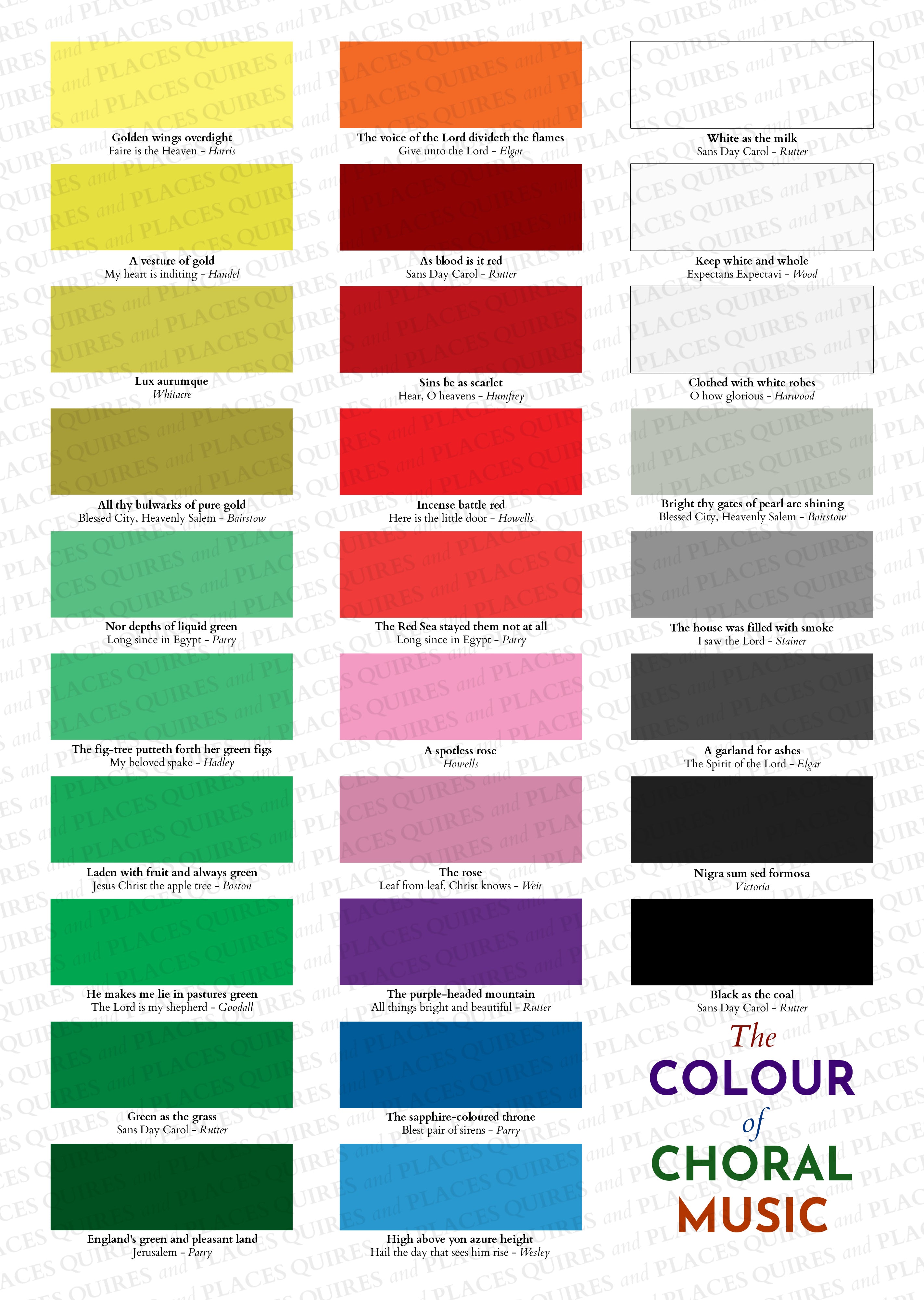 Color Color Musical Examples The Colour of Choral Music Poster – Quires and Places