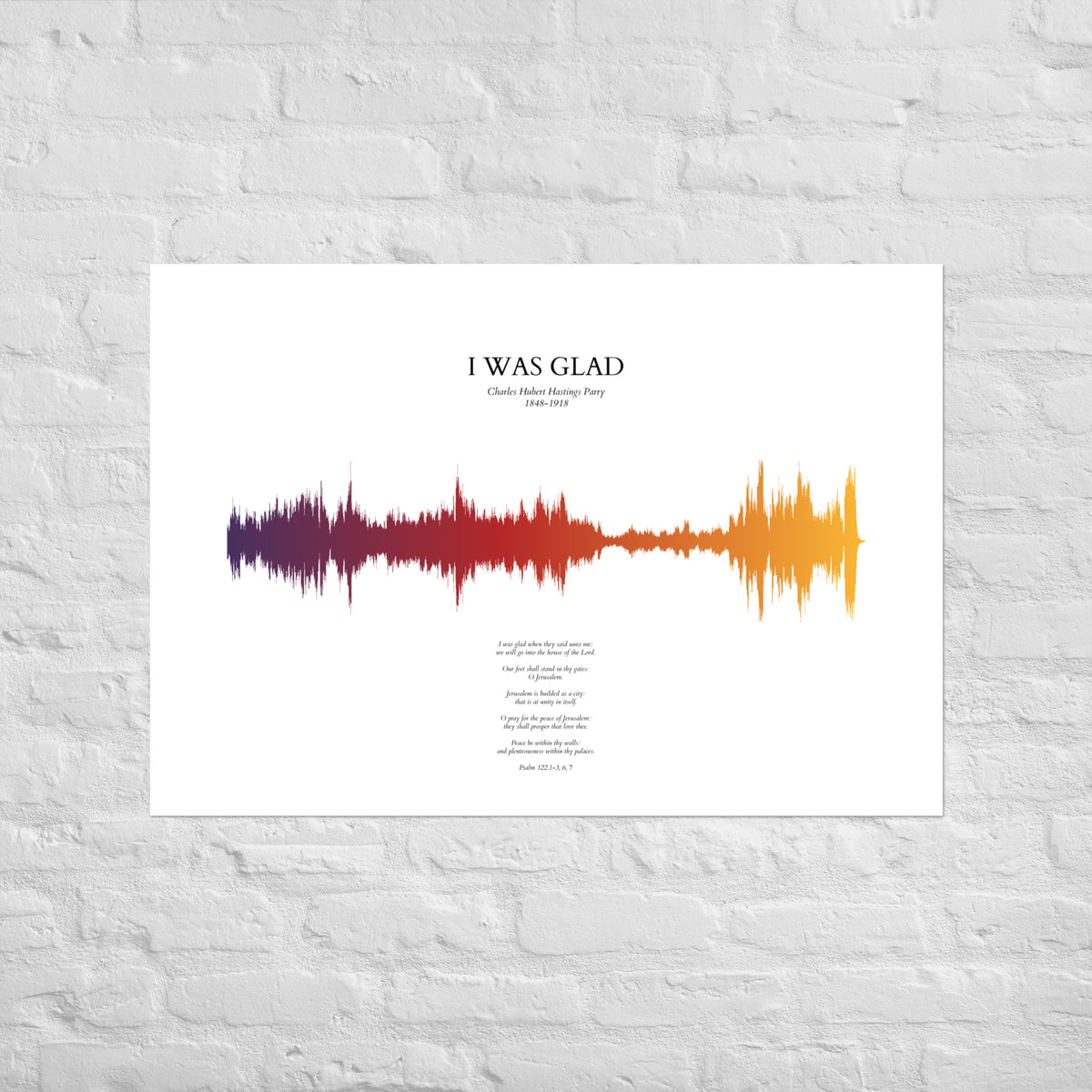 I Was Glad - Soundwave Poster (unframed)