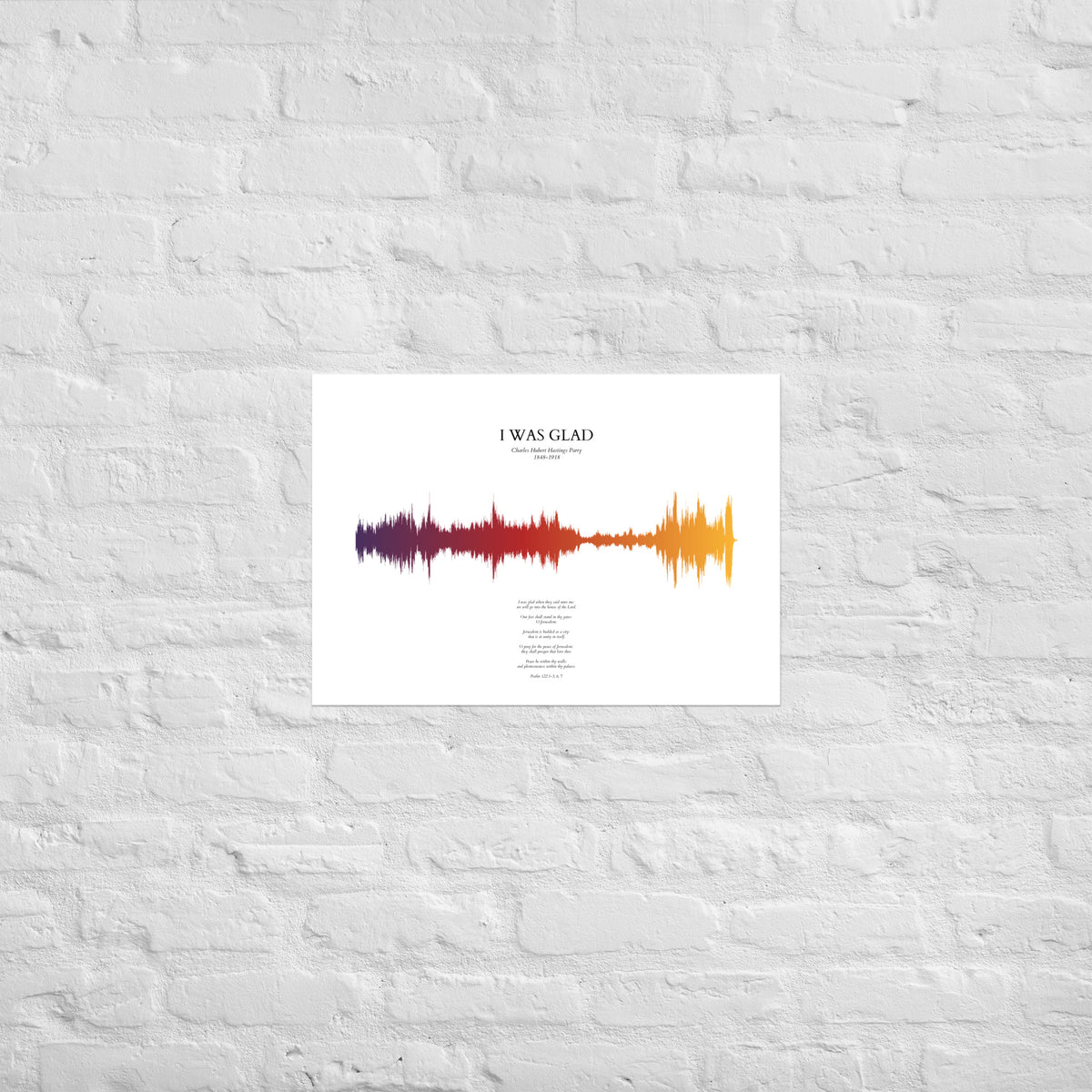 I Was Glad - Soundwave Poster (unframed)