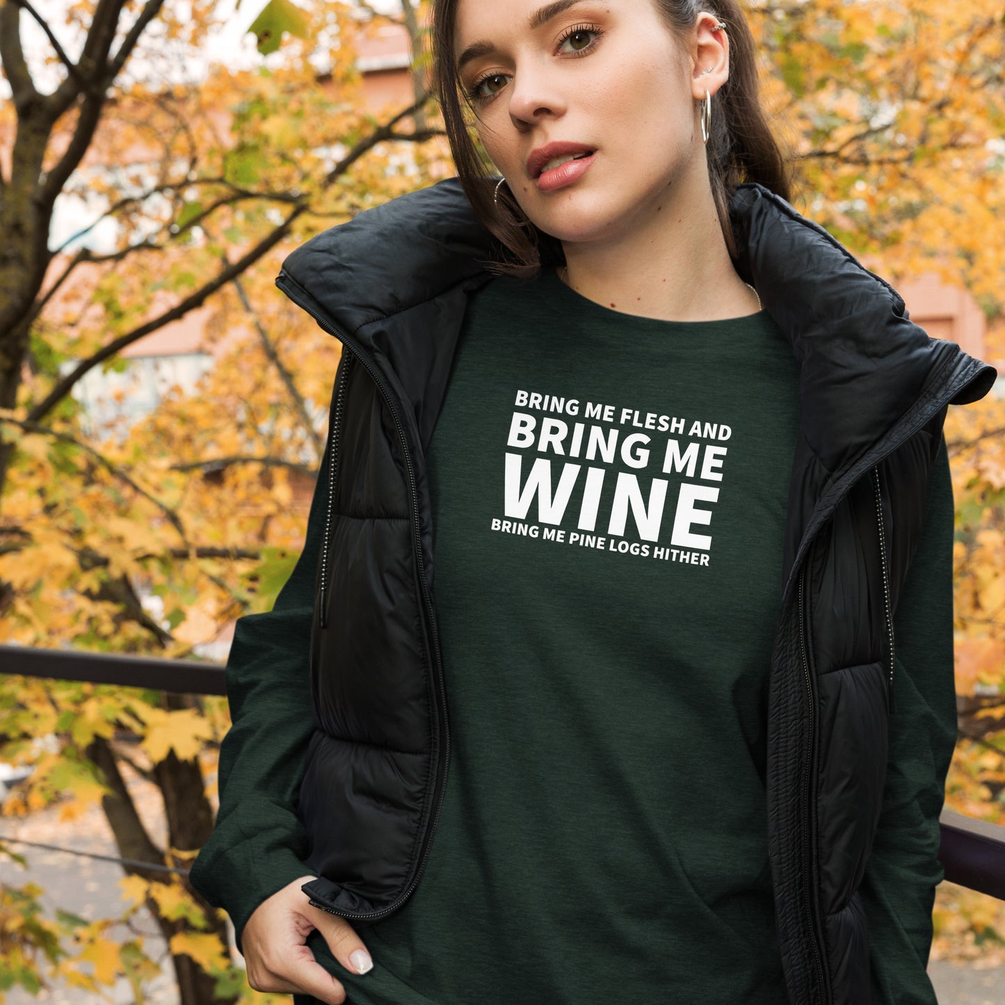 Bring me wine - Christmas Unisex Long Sleeve Tee