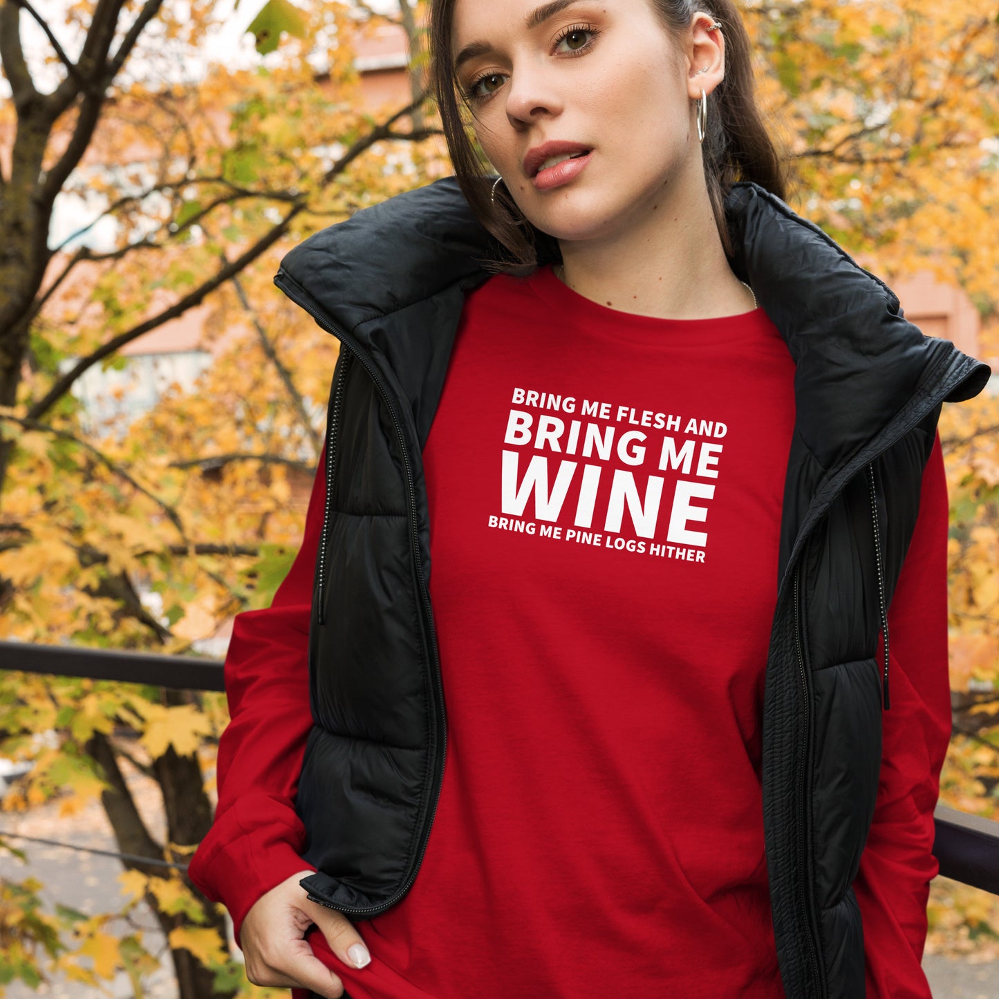 Bring me wine - Christmas Unisex Long Sleeve Tee