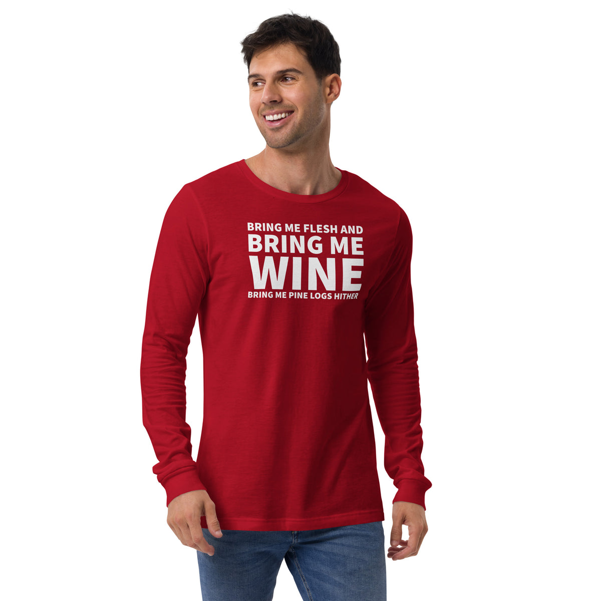 Bring me wine - Christmas Unisex Long Sleeve Tee