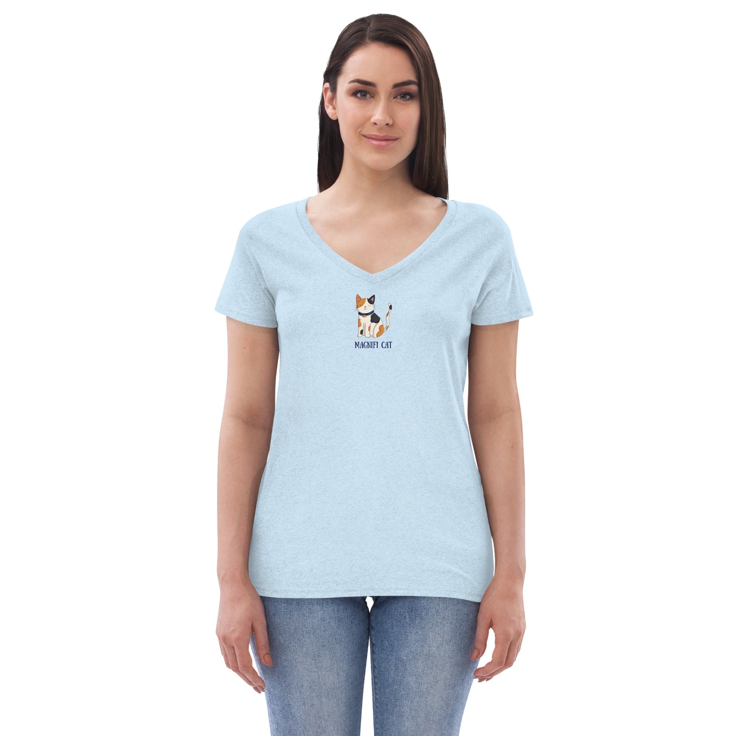 Magnifi Cat Women's V-neck T-Shirt