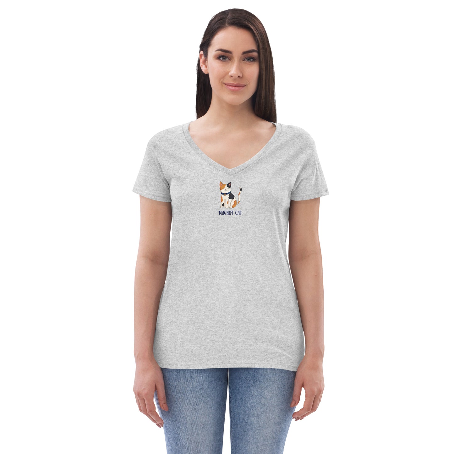 Magnifi Cat Women's V-neck T-Shirt