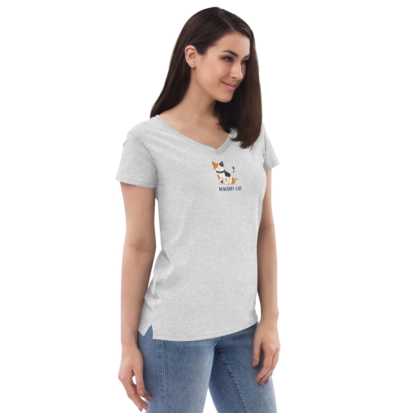 Magnifi Cat Women's V-neck T-Shirt